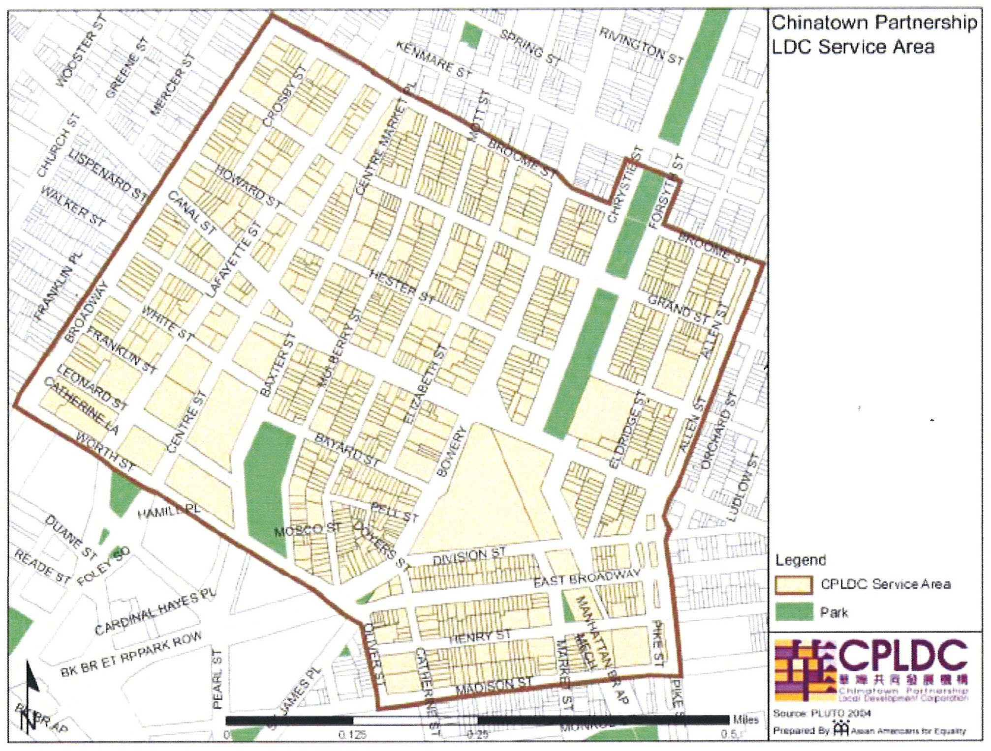 Map of Chinatown Partnership service area